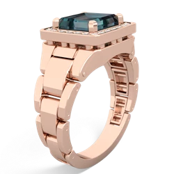 Alexandrite Men's Watch 14K Rose Gold ring R0510