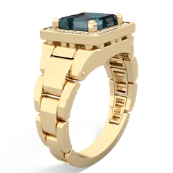 Alexandrite Men's Watch 14K Yellow Gold ring R0510