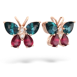 Alexandrite Butterfly 14K Rose Gold earrings E2215