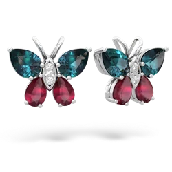 Alexandrite Butterfly 14K White Gold earrings E2215