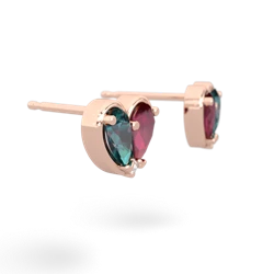 Alexandrite 'Our Heart' 14K Rose Gold earrings E5072