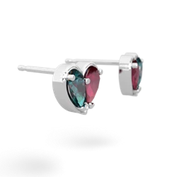 Alexandrite 'Our Heart' 14K White Gold earrings E5072