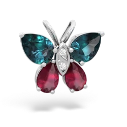 Alexandrite Butterfly 14K White Gold pendant P2215