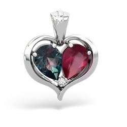 Alexandrite Two Become One 14K White Gold pendant P5330