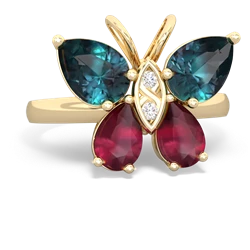 Alexandrite Butterfly 14K Yellow Gold ring R2215