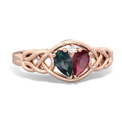 Alexandrite Celtic Love Knot 14K Rose Gold ring R5420