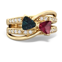 Alexandrite Bowtie 14K Yellow Gold ring R2360