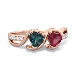 Alexandrite Side By Side 14K Rose Gold ring R3090