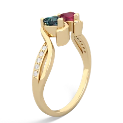 Alexandrite Side By Side 14K Yellow Gold ring R3090