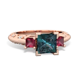 Alexandrite Eternal Embrace Engagement 14K Rose Gold ring C2001