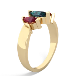 Alexandrite Three Peeks 14K Yellow Gold ring R2433