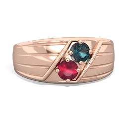 Alexandrite Men's Streamline 14K Rose Gold ring R0460