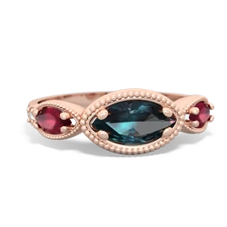 Alexandrite Milgrain Marquise 14K Rose Gold ring R5700