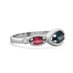 Alexandrite Milgrain Marquise 14K White Gold ring R5700