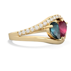 Alexandrite Nestled Heart Keepsake 14K Yellow Gold ring R5650