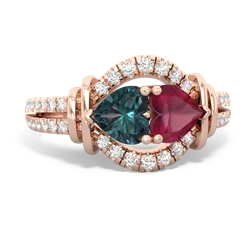 Alexandrite Art-Deco Keepsake 14K Rose Gold ring R5630