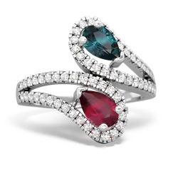 Alexandrite Diamond Dazzler 14K White Gold ring R3000