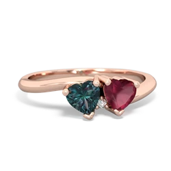 Alexandrite Sweethearts 14K Rose Gold ring R5260