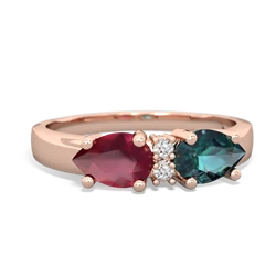 Alexandrite Pear Bowtie 14K Rose Gold ring R0865