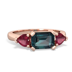 Alexandrite Three Stone 14K Rose Gold ring R5235