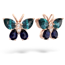 Alexandrite Butterfly 14K Rose Gold earrings E2215