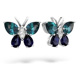 Alexandrite Butterfly 14K White Gold earrings E2215