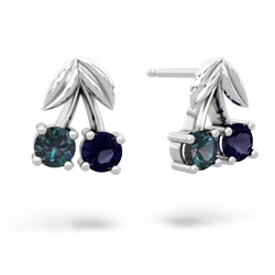 Alexandrite Sweet Cherries 14K White Gold earrings E7001