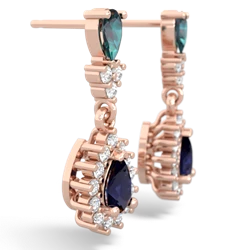 Alexandrite Halo Pear Dangle 14K Rose Gold earrings E1882