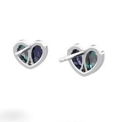 Alexandrite 'Our Heart' 14K White Gold earrings E5072