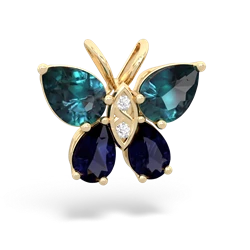 Alexandrite Butterfly 14K Yellow Gold pendant P2215