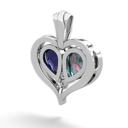 Alexandrite Two Become One 14K White Gold pendant P5330