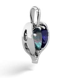 Alexandrite Two Become One 14K White Gold pendant P5330