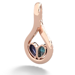 Alexandrite Pave Twist 'One Heart' 14K Rose Gold pendant P5360