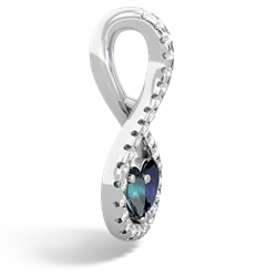 Alexandrite Pave Twist 'One Heart' 14K White Gold pendant P5360