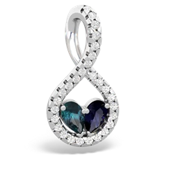 Alexandrite Pave Twist 'One Heart' 14K White Gold pendant P5360