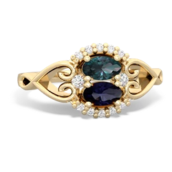 Alexandrite Love Nest 14K Yellow Gold ring R5860