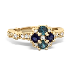 Alexandrite Sparkling Tiara Cluster 14K Yellow Gold ring R26293RD