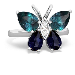 Alexandrite Butterfly 14K White Gold ring R2215