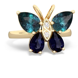 Alexandrite Butterfly 14K Yellow Gold ring R2215