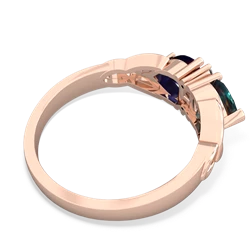 Alexandrite Celtic Knot Double Heart 14K Rose Gold ring R5040