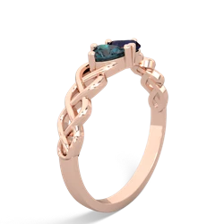 Alexandrite Heart To Heart Braid 14K Rose Gold ring R5870