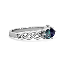 Alexandrite Heart To Heart Braid 14K White Gold ring R5870