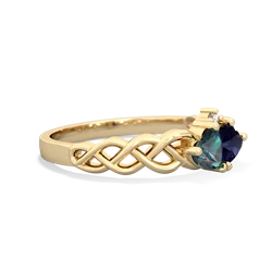 Alexandrite Heart To Heart Braid 14K Yellow Gold ring R5870