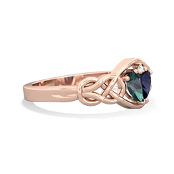 Alexandrite Celtic Love Knot 14K Rose Gold ring R5420