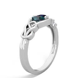 Alexandrite Celtic Love Knot 14K White Gold ring R5420