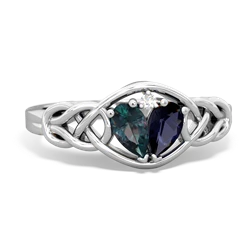 Alexandrite Celtic Love Knot 14K White Gold ring R5420