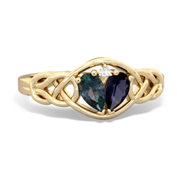 Alexandrite Celtic Love Knot 14K Yellow Gold ring R5420