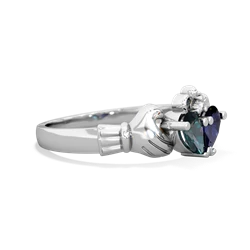 Alexandrite 'Our Heart' Claddagh 14K White Gold ring R2388