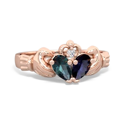 Alexandrite 'Our Heart' Claddagh 14K Rose Gold ring R2388