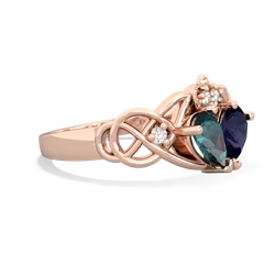 Alexandrite 'One Heart' Celtic Knot Claddagh 14K Rose Gold ring R5322